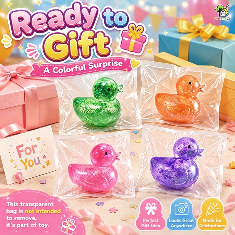 Glitter Duck Toy, Cute Sparkly Animal Toy